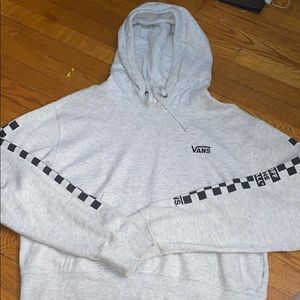 light gray cropped vans hoodie